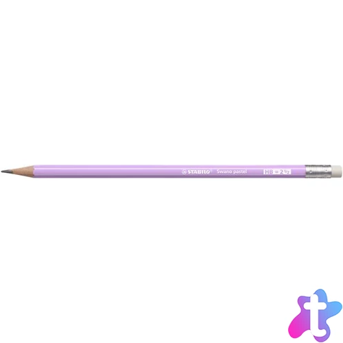 Grafitceruza radírral, HB, hatszögletű, STABILO "Swano Pastel", lila