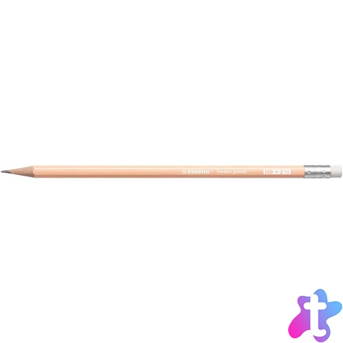 Grafitceruza radírral, HB, hatszögletű, STABILO "Swano Pastel", barack