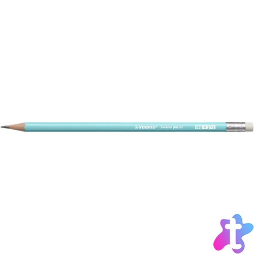 Grafitceruza radírral, HB, hatszögletű, STABILO "Swano Pastel", kék
