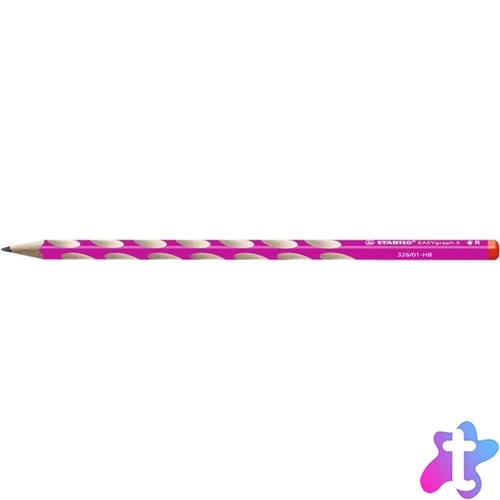 Grafitceruza, HB, háromszögletű, vékony, jobbkezes, STABILO, "EASYgraph", rózsaszín