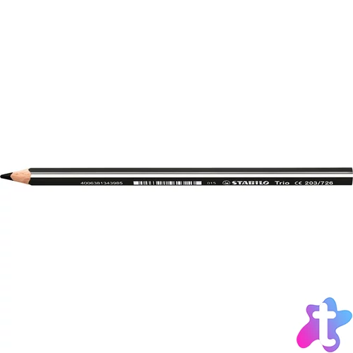 Színes ceruza, háromszögletű, vastag, STABILO "Trio thick", fekete