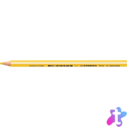 Színes ceruza, háromszögletű, vastag, STABILO "Trio thick", sárga