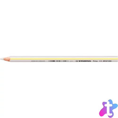 Színes ceruza, háromszögletű, vastag, STABILO "Trio thick", fehér