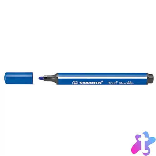 Filctoll, 1,5-2 mm, rugós hegy, STABILO "Trio Scribbi", kék