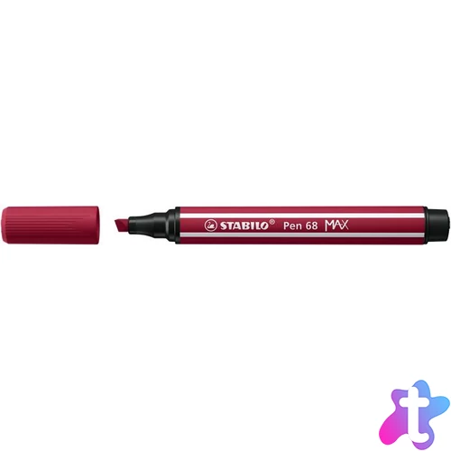 Filctoll, 1-5 mm, vágott hegy, STABILO "Pen 68 MAX", bordó