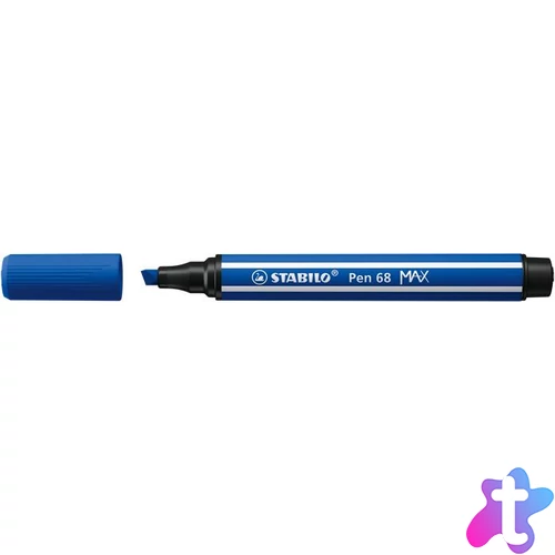 Filctoll, 1-5 mm, vágott hegy, STABILO "Pen 68 MAX", ultramarinkék