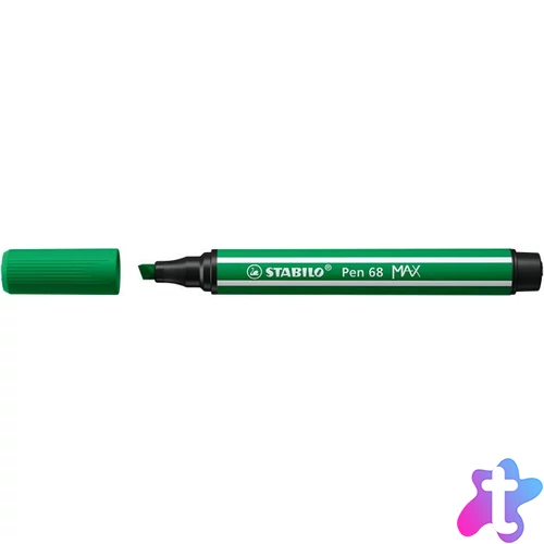 Filctoll, 1-5 mm, vágott hegy, STABILO "Pen 68 MAX", zöld
