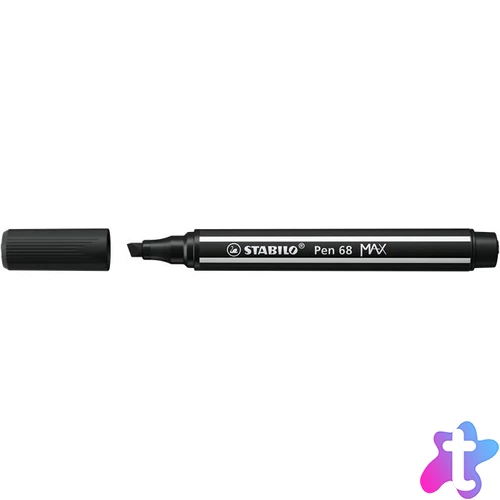 Filctoll, 1-5 mm, vágott hegy, STABILO "Pen 68 MAX", fekete