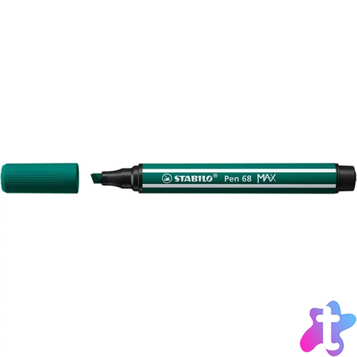 Filctoll, 1-5 mm, vágott hegy, STABILO "Pen 68 MAX", türkizzöld
