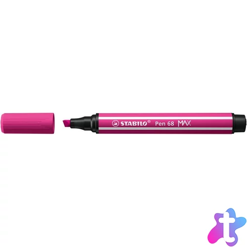 Filctoll, 1-5 mm, vágott hegy, STABILO "Pen 68 MAX", pink