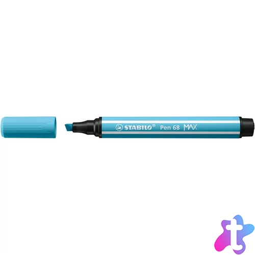 Filctoll, 1-5 mm, vágott hegy, STABILO "Pen 68 MAX", azúrkék