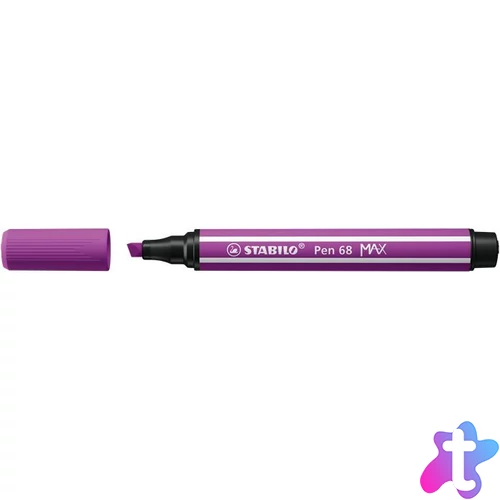 Filctoll, 1-5 mm, vágott hegy, STABILO "Pen 68 MAX", lila