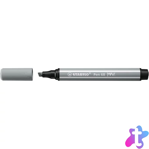 Filctoll, 1-5 mm, vágott hegy, STABILO "Pen 68 MAX", középszürke