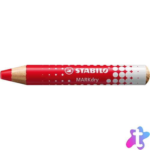 Táblaceruza fehértáblához, flipchartpapírhoz, kúpos, STABILO "MARKdry", piros