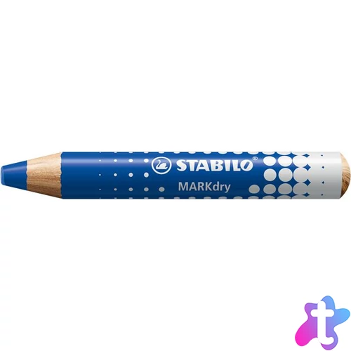 Táblaceruza fehértáblához, flipchartpapírhoz, kúpos, STABILO "MARKdry", kék