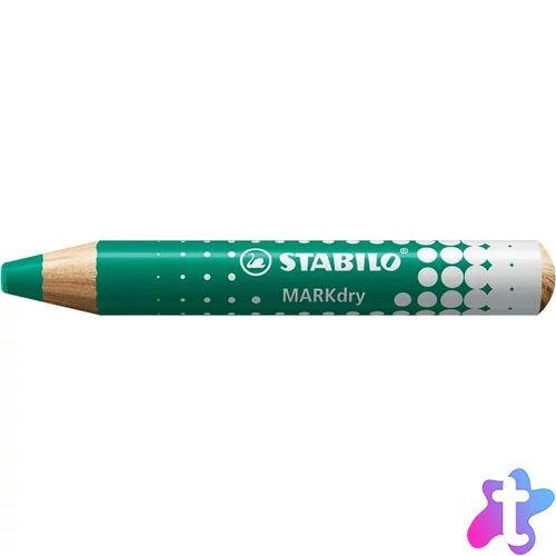 Táblaceruza fehértáblához, flipchartpapírhoz, kúpos, STABILO "MARKdry", zöld