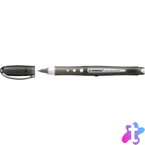 Rollertoll, 0,5 mm, STABILO "Worker+Colorful", fekete