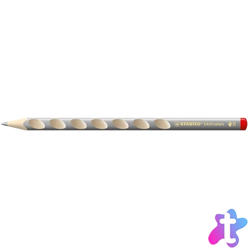 Színes ceruza, háromszögletű, jobbkezes, vastag, STABILO "EASYcolors", ezüst