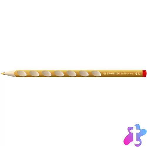 Színes ceruza, háromszögletű, jobbkezes, vastag, STABILO "EASYcolors", arany