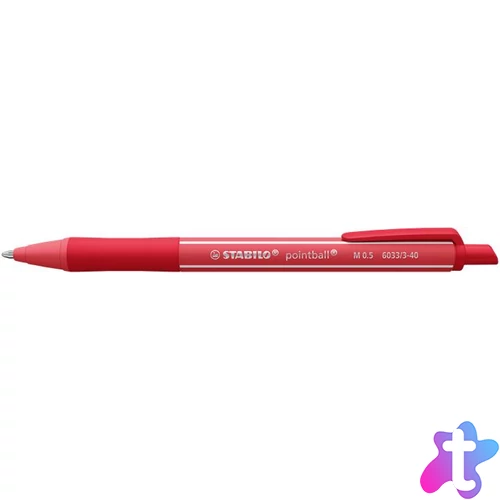 Golyóstoll, 0,5 mm, nyomógombos, STABILO "Pointball Colorful" rozsdavörös