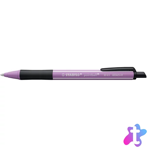 Golyóstoll, 0,5 mm, nyomógombos, szürkéslila tolltest, STABILO "NatureCOLORS Wildflowers", kék