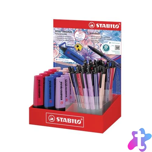 Szövegkiemelő és golyóstoll display, STABILO "NatureCOLORS Wildflower", vegyes