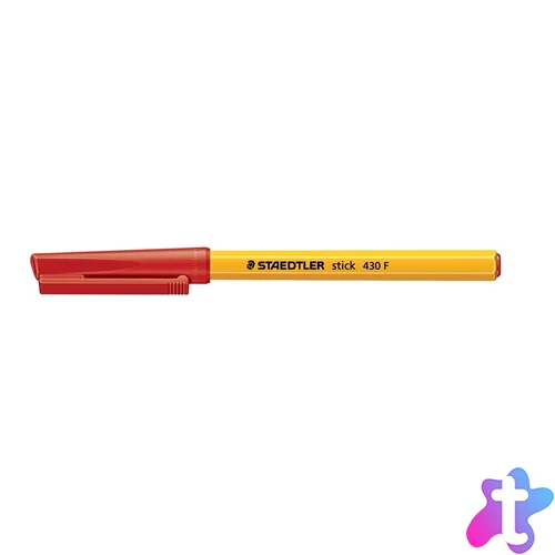 Golyóstoll, 0,3 mm, kupakos, STAEDTLER "Stick 430 F", piros