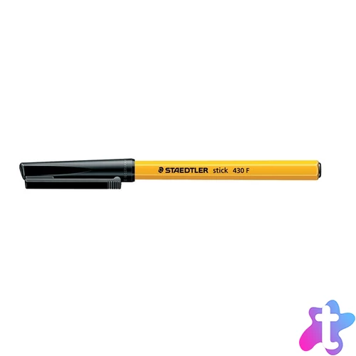Golyóstoll, 0,3 mm, kupakos, STAEDTLER "Stick 430 F", fekete