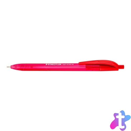 Golyóstoll, 1 mm, nyomógombos, STAEDTLER "Ball 423 M", piros