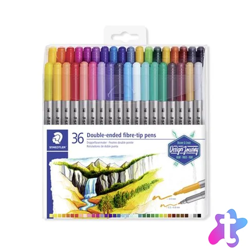 Filctoll készlet, 0,8/3,0 mm, kétvégű, STAEDTLER® "3200", 36 különböző szín