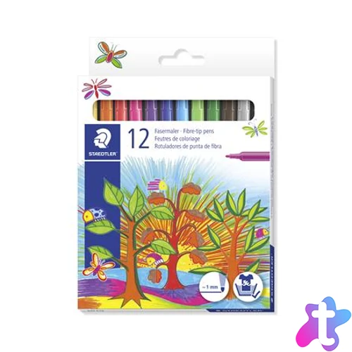 Filctoll készlet, 1 mm, STAEDTLER "325", 12 különböző szín