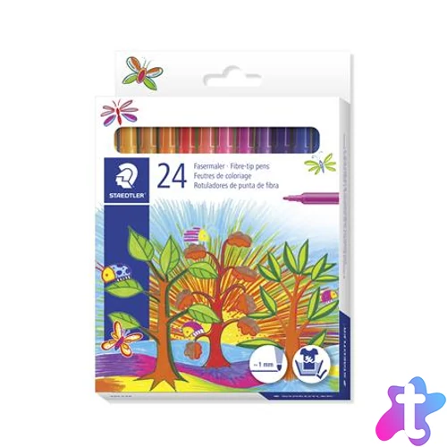 Filctoll készlet, 1 mm, STAEDTLER "325", 24 különböző szín