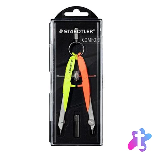 Körző készlet, precíziós, 2 darabos, STAEDTLER "Mars Comfort 556", neon sárga/narancs
