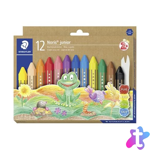 Zsírkréta, jumbo, hatszögletű, STAEDTLER "Noris Junior 224", 12 különböző szín