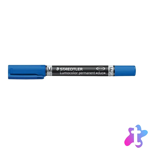 Alkoholos marker, 0,6/1,5 mm, kúpos, kétvégű, STAEDTLER "Lumocolor® duo 348", kék