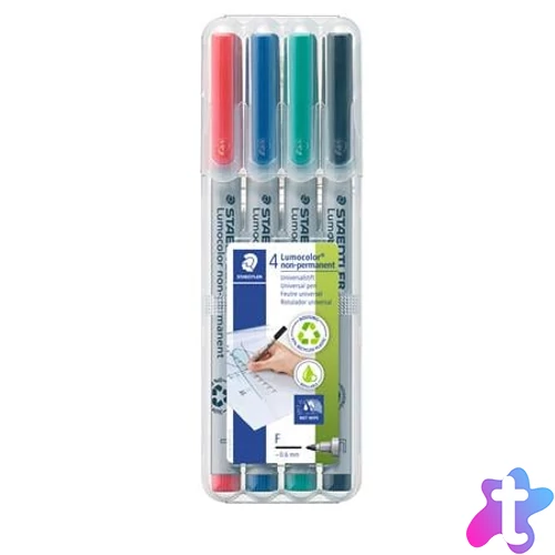 Alkoholmentes marker készlet, OHP, 0,6 mm, STAEDTLER "Lumocolor® 316 F", 4 különböző szín