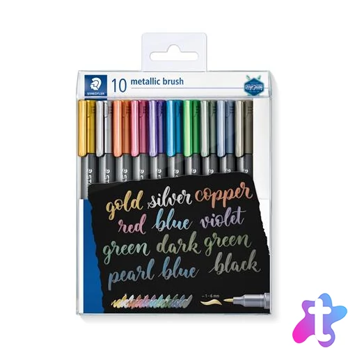 Dekormarker, 1-6 mm, kúpos, STAEDTLER "8321", 10 különböző metál szín