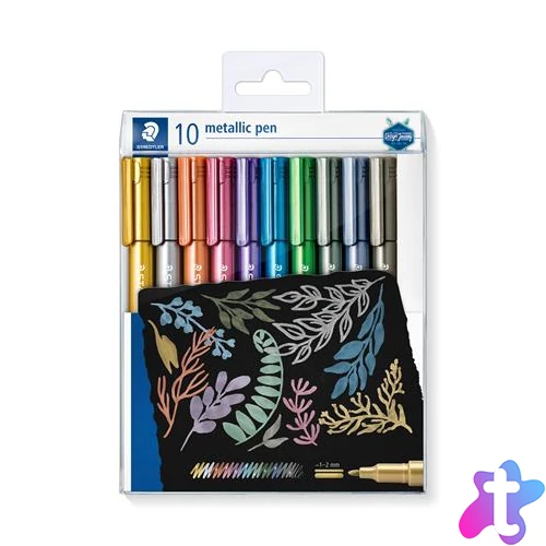 Dekormarker készlet, 1-2 mm, kúpos, STAEDTLER "8323", 10 különböző szín