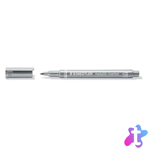 Dekormarker, 1-2 mm, kúpos, STAEDTLER "8323", ezüst