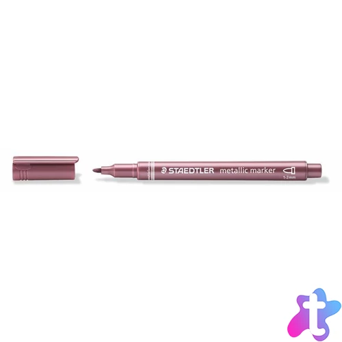 Dekormarker, 1-2 mm, kúpos, STAEDTLER "8323", metálpiros