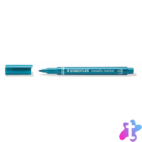 Dekormarker, 1-2 mm, kúpos, STAEDTLER "8323", metálkék