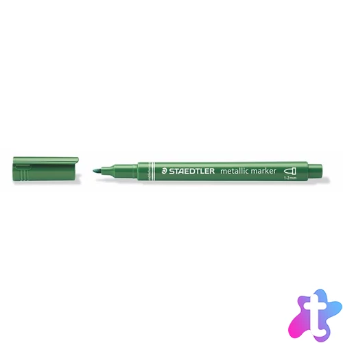 Dekormarker, 1-2 mm, kúpos, STAEDTLER "8323", metálzöld