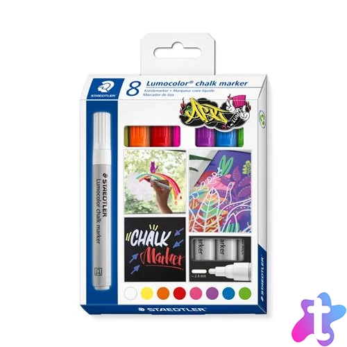 Krétamarker készlet, 2,4 mm, kúpos, STAEDTLER "Lumocolor® 344", 8 különböző szín