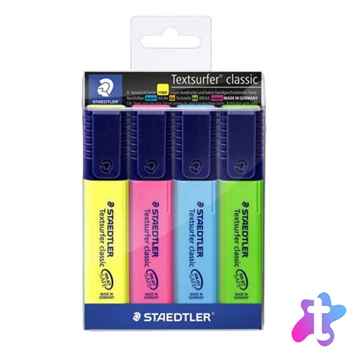 Szövegkiemelő készlet, 1-5 mm, STAEDTLER "Textsurfer Classic 364", 4 különböző szín