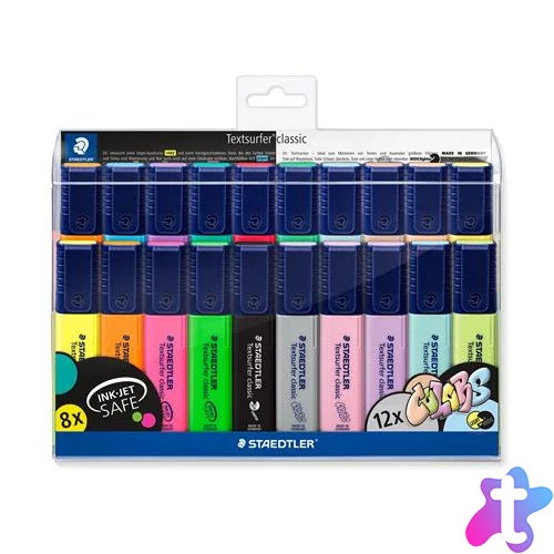 Szövegkiemelő készlet, 1-5 mm, STAEDTLER "Textsurfer Classic 364 WP20", 20 különböző szín