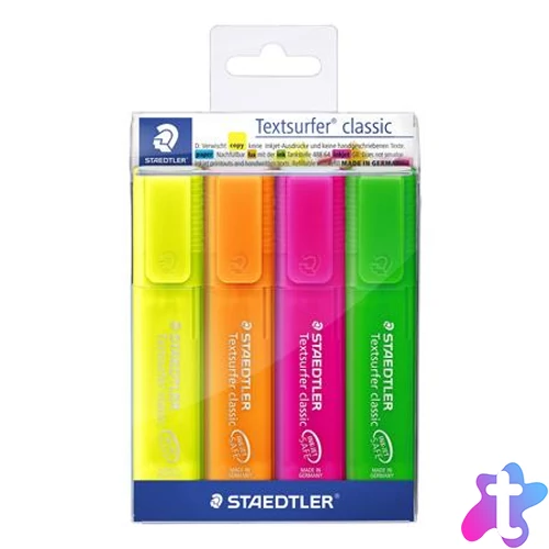 Szövegkiemelő készlet, 1-5 mm, STAEDTLER "Classic 364", 4 különböző szín