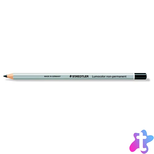Jelölőceruza, hatszögletű, mindenre író, lemosható (omnichrom), STAEDTLER "Lumocolor 108", fekete