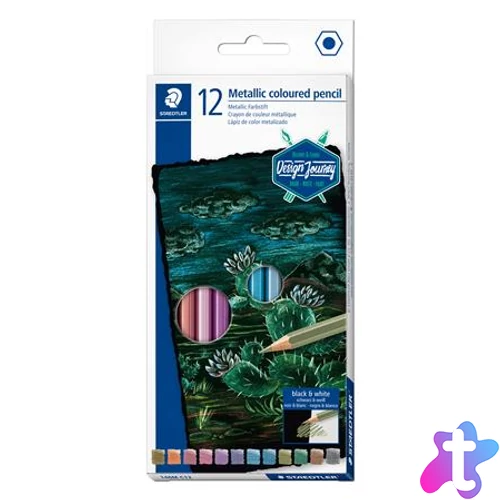 Színes ceruza készlet, hatszögletű, STAEDTLER® "metallic 146M", 12 különböző metál szín