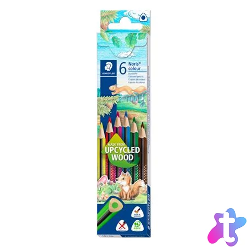 Színes ceruza készlet, háromszögletű, STAEDTLER "Noris Colour 187", 6 különböző szín