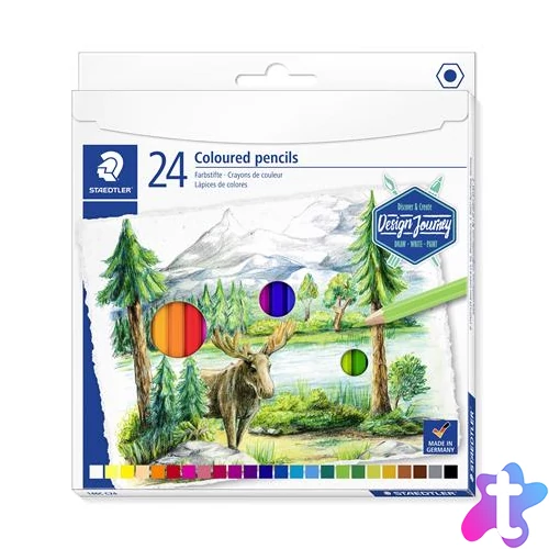 Színes ceruza készlet, hatszögletű, STAEDTLER "146 C", 24 különböző szín